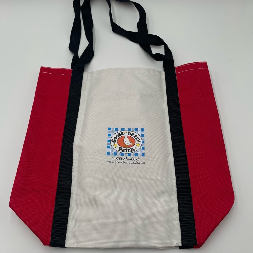 Gooseberry Patch Canvas Tote Bag Home For Christmas Holidays Red White Black